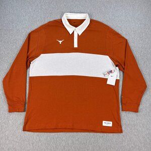 Nike Campus UT Longhorns Rugby-Style Polo Shirt Unisex XL Burnt Orange Texas NEW